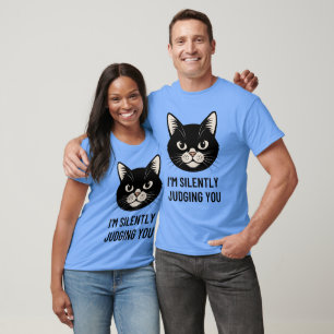 Ik Oordeel Je Stilletjes Grappige Zwarte Kat Sarca T-shirt