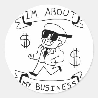 ik over mijn bedrijf zazzle.png ronde sticker