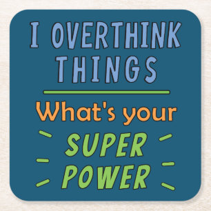 Ik overdenk dingen vierkante kartonnen onderzetter