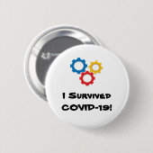 Ik overleef Covid-19 X1500 Ronde Button 5,7 Cm (Voorkant /achterkant)