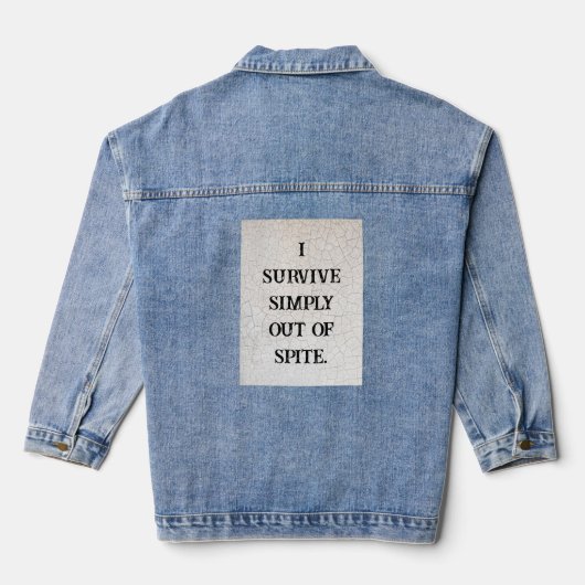 Ik overleef gewoon uit wrok denim jacket (Achterkant)
