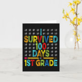 Ik overleefde 100 dagen van 1e klas 100e dag van d kaart (Gele Bloem)