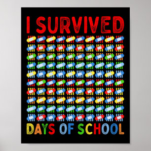 Ik overleefde 100 dagen van schoolleraar Kinder By Poster
