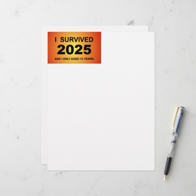 Ik overleefde 2025  briefhoofd (Voorkant / Achterkant in situ)