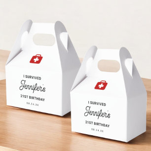 Ik overleefde 21e verjaardag katerkit bedankdoosjes