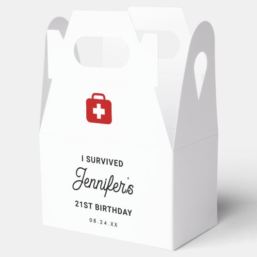 Ik overleefde 21e verjaardag katerkit bedankdoosjes (Geopend)