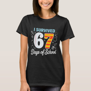 Ik overleefde 67 dagen school Cl papier meme  T-shirt