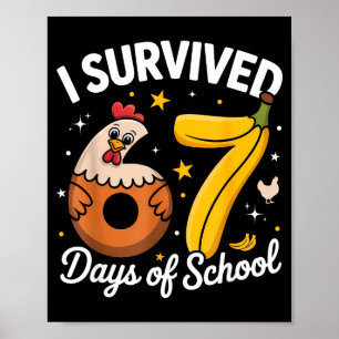 Ik overleefde 67 dagen schoolkip banaan kinderen 6 poster