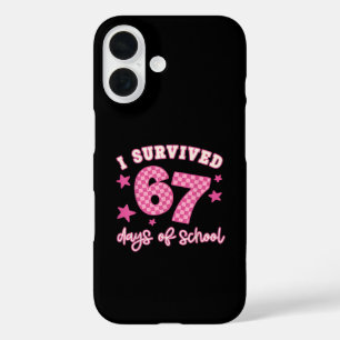 Ik overleefde 67 Zes Zeven dagen geruite school iPhone 16 Hoesje