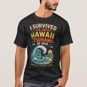 Ik overleefde de grote tsunami van Hawaï van 2025 T-shirt