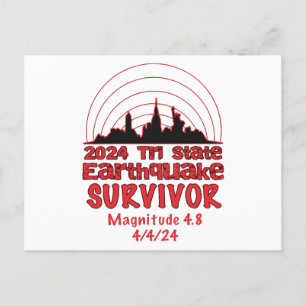 Ik overleefde de NYC aardbeving Tri State 2024 Feestdagenkaart