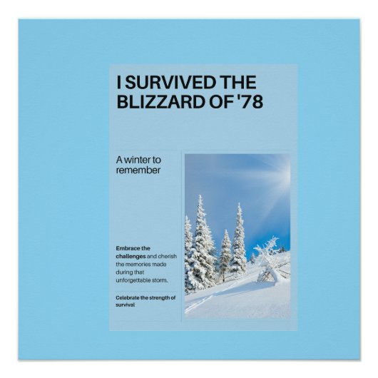 Ik overleefde de sneeuwstorm van '78 perfect poster (Voorkant)