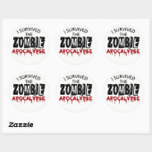 Ik overleefde de Zombie Apocalyps Ronde Sticker (Vel)