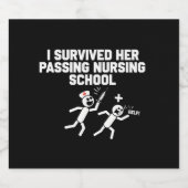 Ik overleefde haar passerende verpleegster bier etiket (Enkel label)