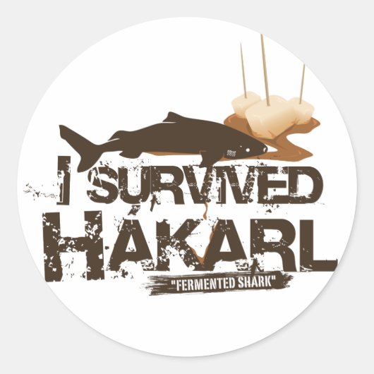 Ik overleefde Hákarl sticker (Voorkant)