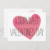 Ik overleefde het Briefkaart van de Valentijnsdag (Voorkant / Achterkant)