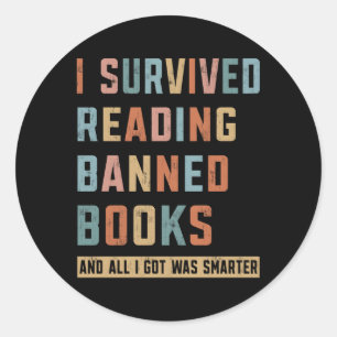 Ik overleefde het lezen van verboden boeken en wer ronde sticker
