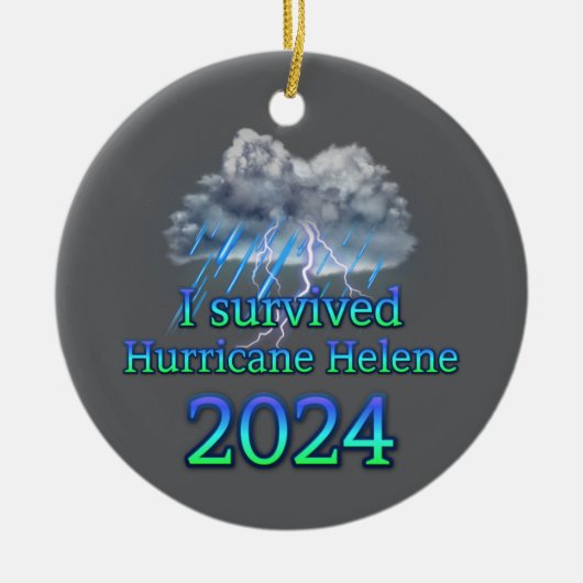 Ik overleefde orkaan Helene 2024 v2 Keramisch Ornament (Voorkant)