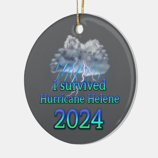 Ik overleefde orkaan Helene 2024 v2 Keramisch Ornament (Links)