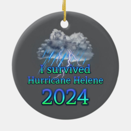 Ik overleefde orkaan Helene 2024 v2 Keramisch Ornament (Achterkant)