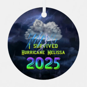 Ik overleefde orkaan Melissa 2025 Metalen Ornament