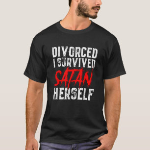 Ik overleefde Satan zelf Funny Mannen's echtscheid T-shirt