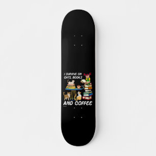 IK OVERLEVEN OP KATTEN, BOEKEN EN KOFFIE grappige Skateboard