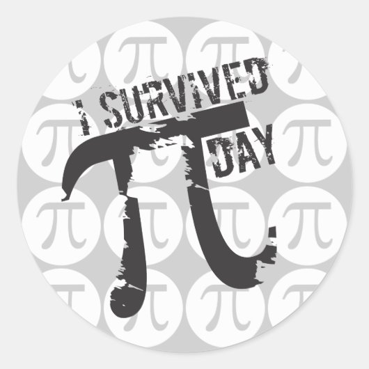 Ik overlevende Pi Dag - Funny Pi Symbol Stickers (Voorkant)