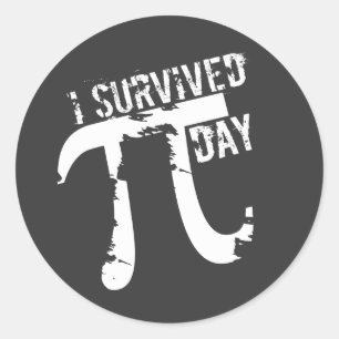 Ik overlevende Pi Dag - Funny Pi Symbol Stickers