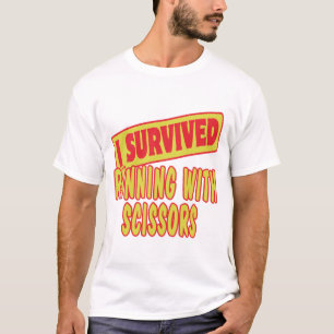 IK OVERVIESDE HET LOPEN MET SCISSOREN T-SHIRT