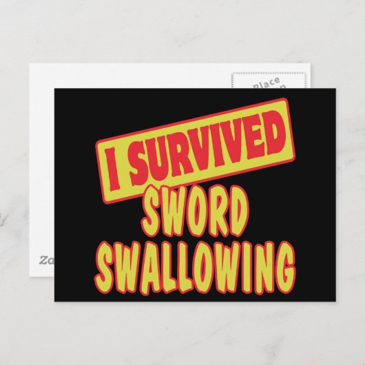 IK OVERVIGDE SWORD SWALLOWING BRIEFKAART (Voorkant / Achterkant)