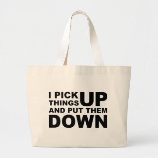Ik pak dingen op en ik zet ze neer grote tote bag