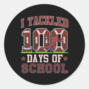 Ik pakte 100 dagen van de school Football 100e dag Ronde Sticker