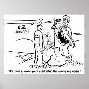 Ik pakte een verkeerde tas, wasgrap,  poster