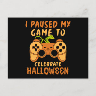 Ik pakte mijn spel om Halloween te vieren Briefkaart