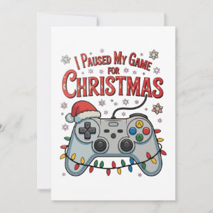 Ik Pauzeerde Mijn Game Voor Kerst Gamer Gaming Ker Feestdagenkaart