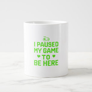 Ik pauzeerde mijn spel Neon Pixel Art Extra Grote Beker