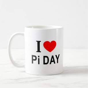 Ik ❤️ Pi DAG Ik HOU van Pi DAG Ik HART Pi DAG Koffiemok