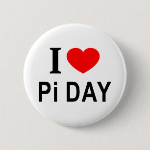 Ik ❤️ Pi DAG Ik HOU van Pi DAG Ik HART Pi DAG Ronde Button 5,7 Cm