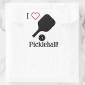 Ik ❤️ Pickleball in zwarte, witte en rode sticker. Vierkante Sticker (Tas)