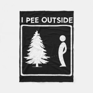 Ik plas buiten Camping Humor Jongens Bord Tee Kamp Fleece Deken