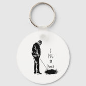 Ik plas in zwembaden grap cadeau grap vol lachen sleutelhanger (Voorkant)