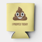 Ik poepte vandaag grappige emoticon op geel blikjeskoeler (Voorkant)