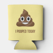 Ik poepte vandaag grappige emoticon op geel blikjeskoeler (Achterkant)