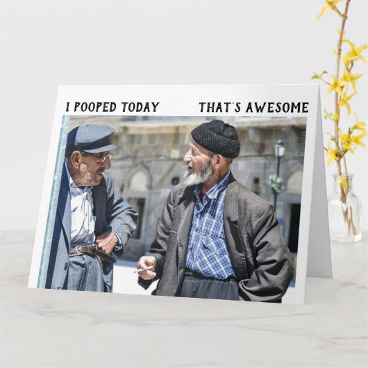 IK POEPTE VANDAAG GRAPPIGE OUDE MAN VERJAARDAGSKAA KAART (Gele Bloem)