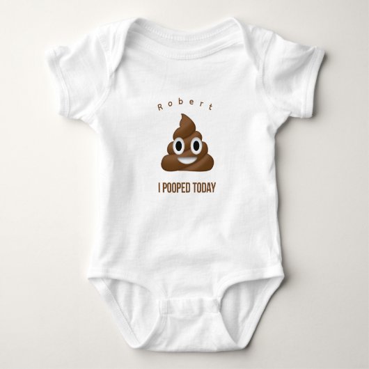 Ik poepte vandaag grappige poo emoji gepersonalise romper (Voorkant)