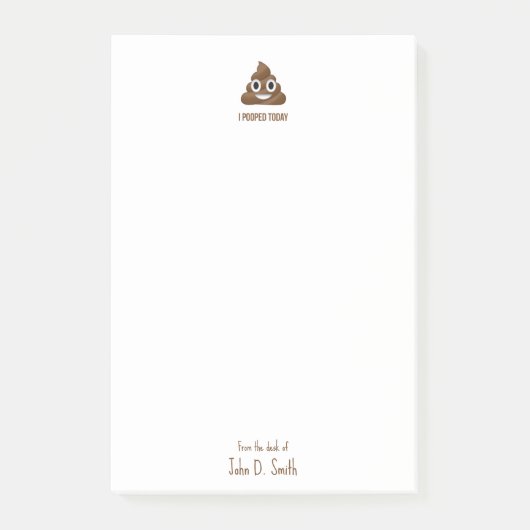 Ik poepte vandaag lachend emoticon gepersonaliseer post-it® notes (Voorkant)