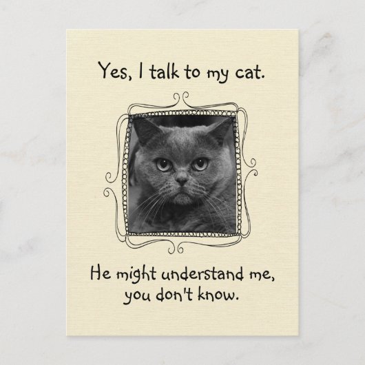 Ik praat met mijn kat | Funny Custom Briefkaart (Voorkant)