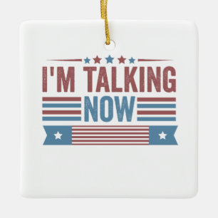 Ik praat nu Trump Kamala presidentsdebat Keramisch Ornament