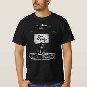 Ik probeer een donkere, surrealistische artistieke t-shirt